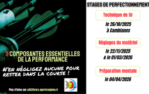 Stages perfectionnement de l'archer 2026